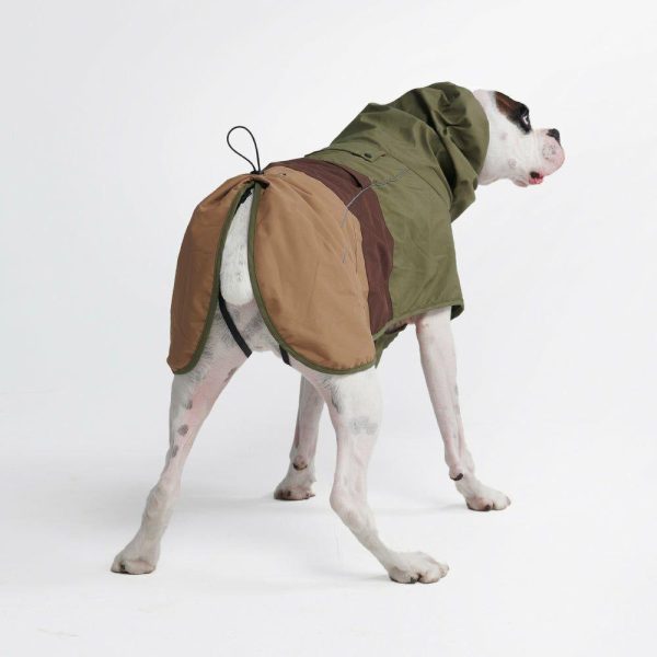 Breatheshield™ Dog Raincoat – Green Brown Tan | Spark Paws Dog Raincoat Dog Raincoat Dog Raincoat