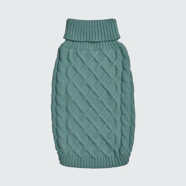 Cable Knit Dog Sweater – Pine Green | Spark Paws Dog Knit Sweaters Dog Knit Sweaters Dog Knit Sweaters