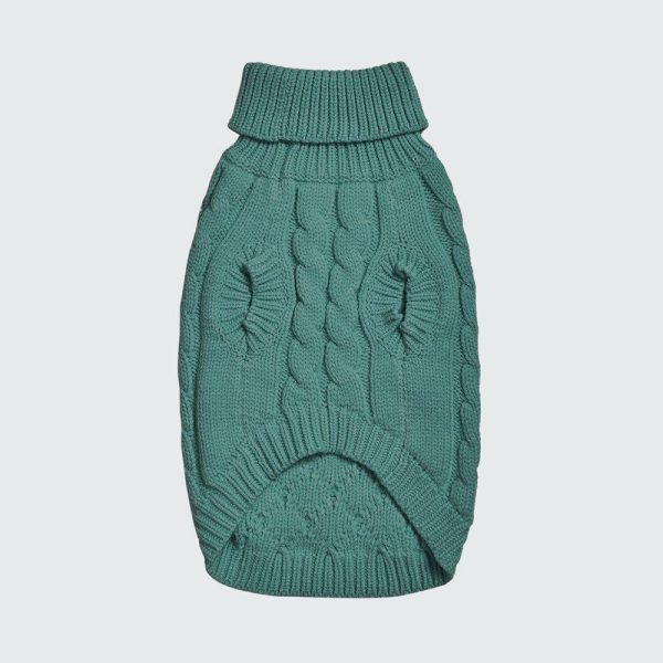 Cable Knit Dog Sweater – Pine Green | Spark Paws Dog Knit Sweaters Dog Knit Sweaters Dog Knit Sweaters