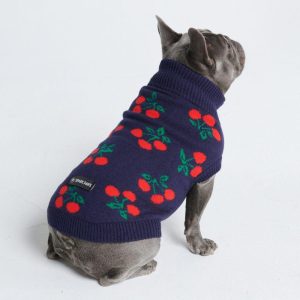 Cherries Knit Dog Sweater | Spark Paws Dog Knit Sweaters Dog Knit Sweaters Dog Knit Sweaters