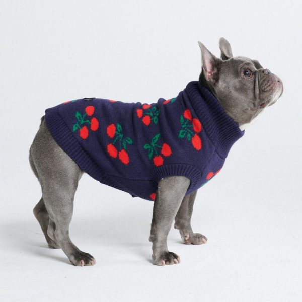 Cherries Knit Dog Sweater | Spark Paws Dog Knit Sweaters Dog Knit Sweaters Dog Knit Sweaters