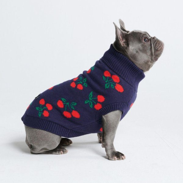 Cherries Knit Dog Sweater | Spark Paws Dog Knit Sweaters Dog Knit Sweaters Dog Knit Sweaters