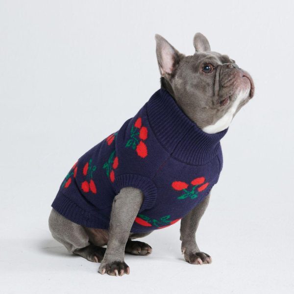 Cherries Knit Dog Sweater | Spark Paws Dog Knit Sweaters Dog Knit Sweaters Dog Knit Sweaters