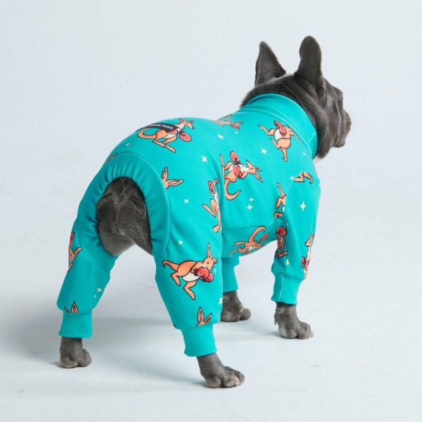 Dog Pajama – Boxing Kangaroo – Blue | Spark Paws Dog Pajama Onesies Dog Pajama Onesies Blue