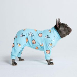 Dog Pajama – Breakfast Blue | Spark Paws Dog Pajama Onesies Dog Pajama Onesies Breakfast Blue