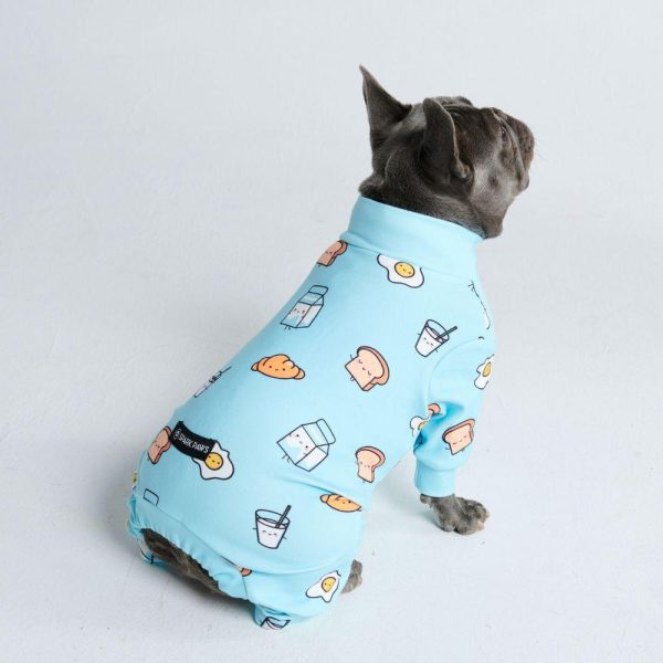 Dog Pajama – Breakfast Blue | Spark Paws Dog Pajama Onesies Dog Pajama Onesies Breakfast Blue