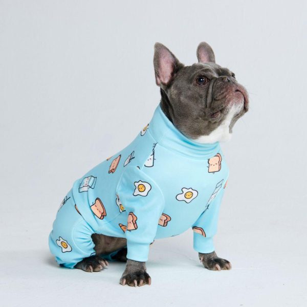 Dog Pajama – Breakfast Blue | Spark Paws Dog Pajama Onesies Dog Pajama Onesies Breakfast Blue