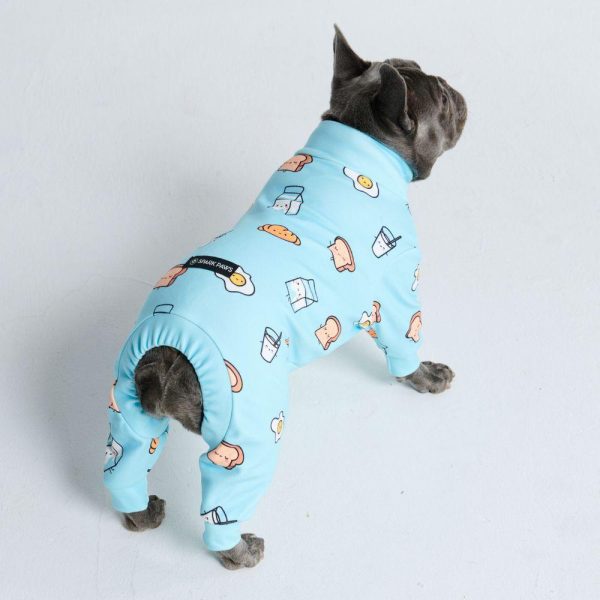 Dog Pajama – Breakfast Blue | Spark Paws Dog Pajama Onesies Dog Pajama Onesies Breakfast Blue