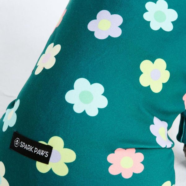 Dog Pajama – Flower Green | Spark Paws Dog Pajama Onesies Dog Pajama Onesies Dog Pajama Onesies