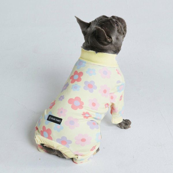 Dog Pajama – Flower Yellow | Spark Paws Dog Pajama Onesies Dog Pajama Onesies Dog Pajama Onesies