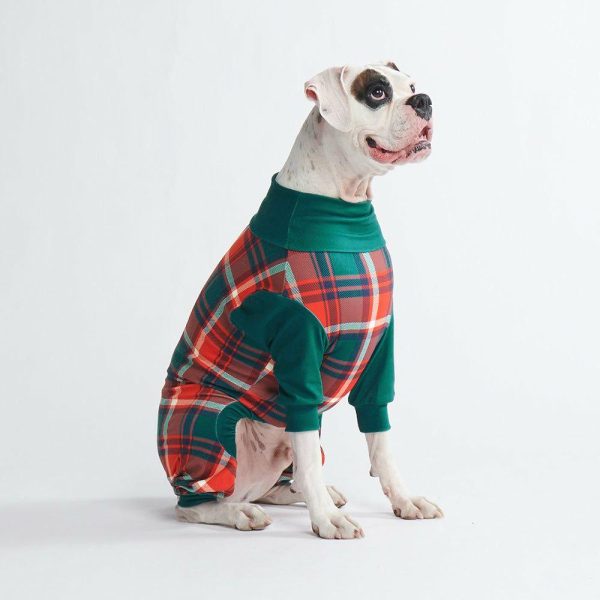 Dog Pajama – Green and Red Plaid | Spark Paws Dog Pajama Onesies Dog Pajama Onesies Dog Pajama Onesies