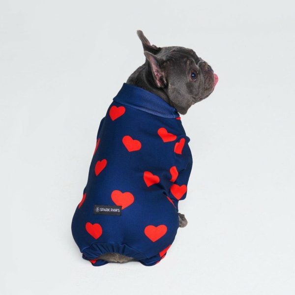 Dog Pajama – Hearts | Spark Paws Dog and Owner Matching Sets Dog & Owner Matching Sets Dog & Owner Matching Sets