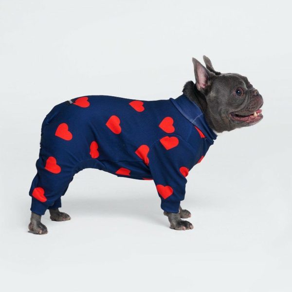 Dog Pajama – Hearts | Spark Paws Dog and Owner Matching Sets Dog & Owner Matching Sets Dog & Owner Matching Sets