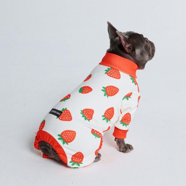 Dog Pajama – Strawberries | Spark Paws Dog Pajama Onesies Dog Pajama Onesies Dog Pajama Onesies