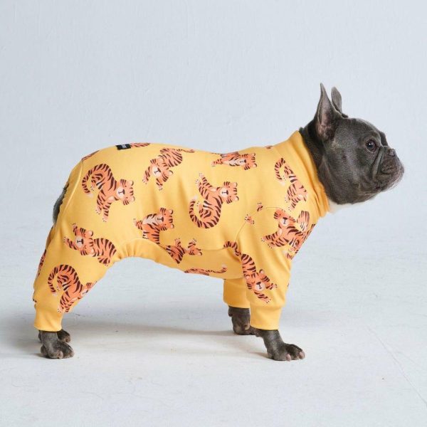 Dog Pajama – Tiger – Yellow | Spark Paws Dog Pajama Onesies Dog Pajama Onesies Dog Pajama Onesies