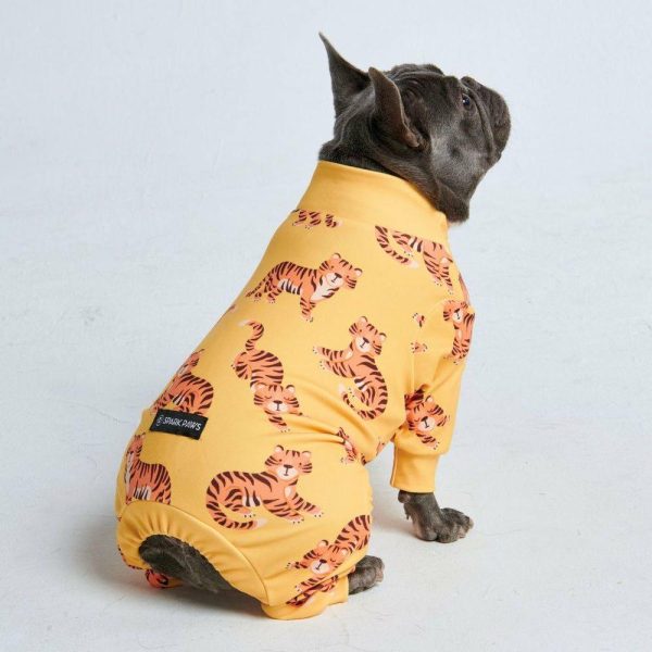 Dog Pajama – Tiger – Yellow | Spark Paws Dog Pajama Onesies Dog Pajama Onesies Dog Pajama Onesies