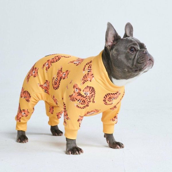 Dog Pajama – Tiger – Yellow | Spark Paws Dog Pajama Onesies Dog Pajama Onesies Dog Pajama Onesies