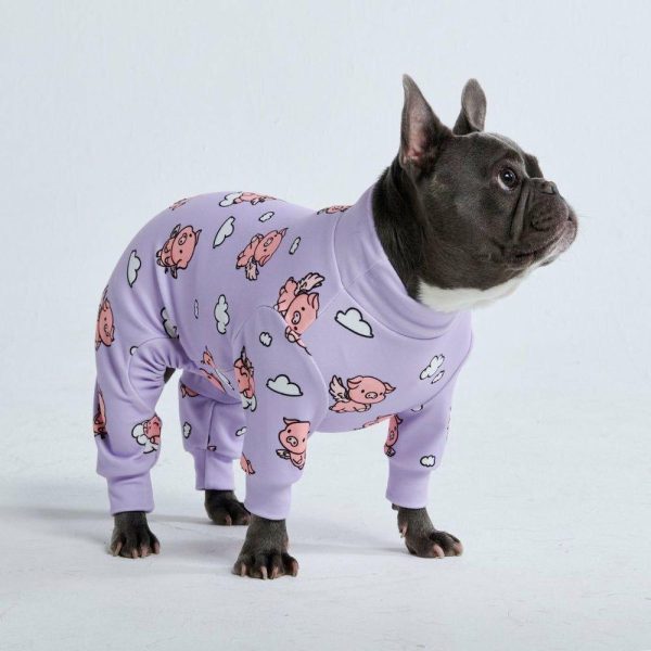 Dog Pajama – When Pigs Fly – Purple | Spark Paws Dog Pajama Onesies Dog Pajama Onesies Dog Pajama Onesies