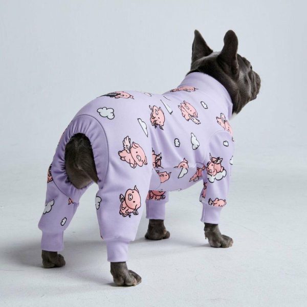 Dog Pajama – When Pigs Fly – Purple | Spark Paws Dog Pajama Onesies Dog Pajama Onesies Dog Pajama Onesies