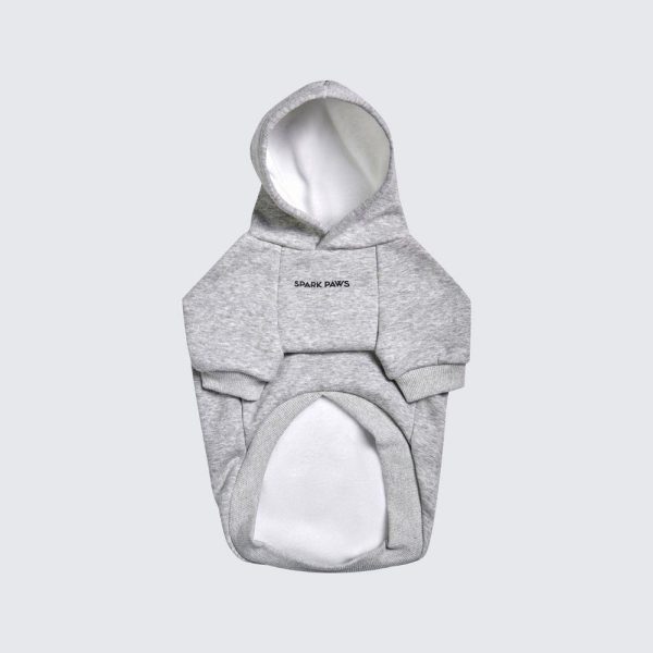 Essential Dog Hoodie – Light Grey | Spark Paws Dog Hoodies Dog & Owner Matching Sets Dog & Owner Matching Sets