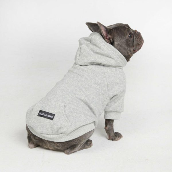 Essential Dog Hoodie – Light Grey | Spark Paws Dog Hoodies Dog & Owner Matching Sets Dog & Owner Matching Sets