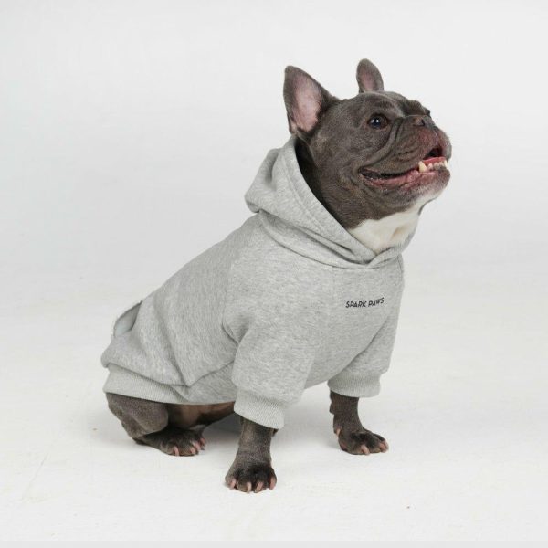 Essential Dog Hoodie – Light Grey | Spark Paws Dog Hoodies Dog & Owner Matching Sets Dog & Owner Matching Sets