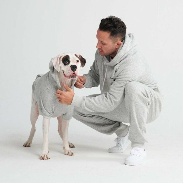 Essential Dog Hoodie – Light Grey | Spark Paws Dog Hoodies Dog & Owner Matching Sets Dog & Owner Matching Sets