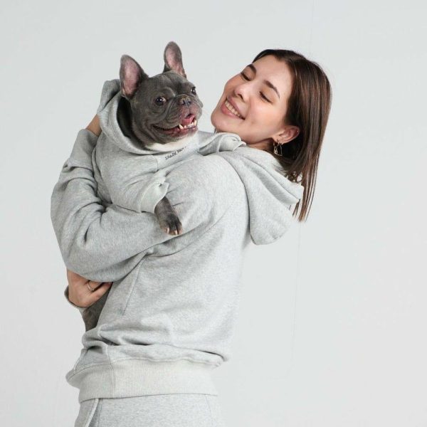 Essential Dog Hoodie – Light Grey | Spark Paws Dog Hoodies Dog & Owner Matching Sets Dog & Owner Matching Sets