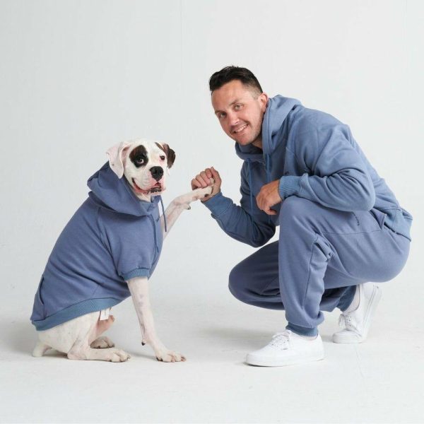 Essential Dog Hoodie – Slate Blue | Spark Paws Dog Hoodies Dog & Owner Matching Sets Dog & Owner Matching Sets