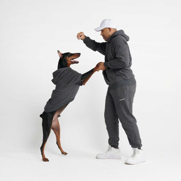 Essential Human Hoodie – Dark Grey | Spark Paws Dog and Owner Matching Sets Dog & Owner Matching Sets Dark Grey