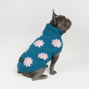 Flower Knit Dog Sweater | Spark Paws Dog Knit Sweaters Dog Knit Sweaters Dog Knit Sweaters