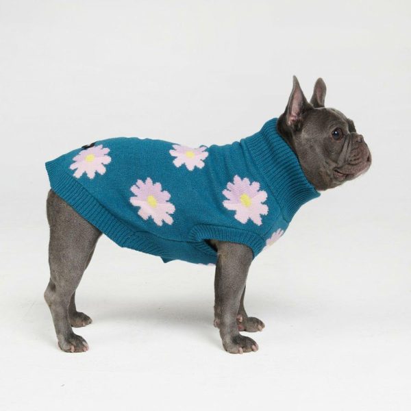 Flower Knit Dog Sweater | Spark Paws Dog Knit Sweaters Dog Knit Sweaters Dog Knit Sweaters