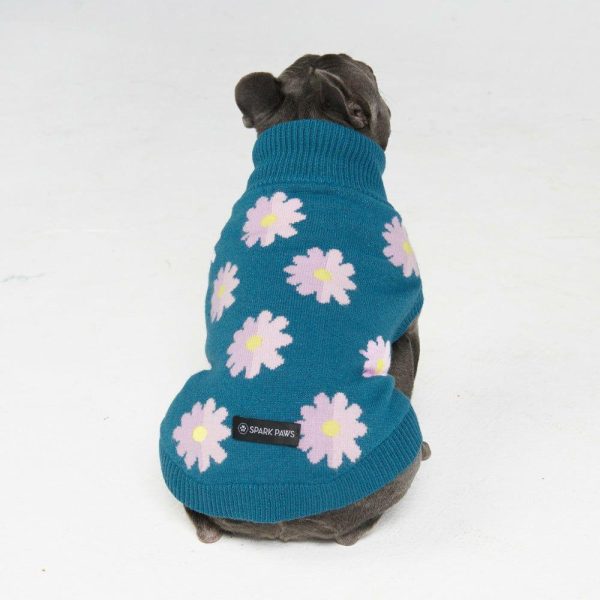 Flower Knit Dog Sweater | Spark Paws Dog Knit Sweaters Dog Knit Sweaters Dog Knit Sweaters