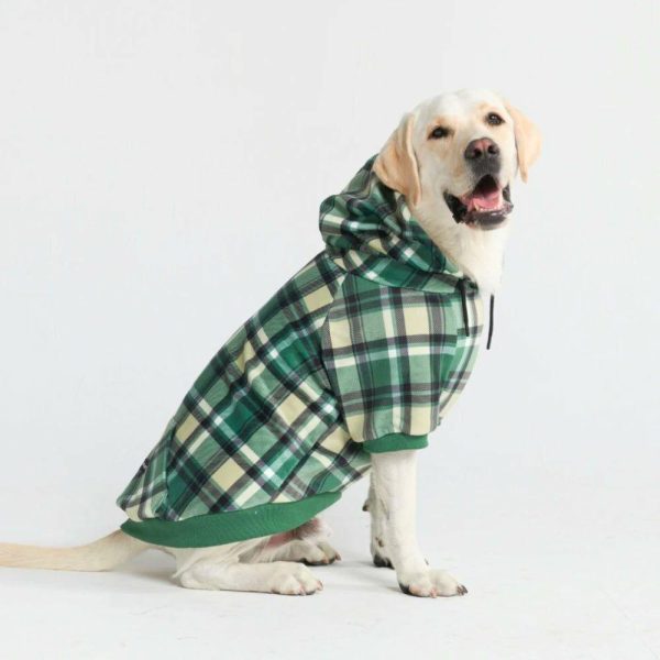 Green Plaid Dog Hoodie | Spark Paws Dog Hoodies Dog & Owner Matching Sets Dog & Owner Matching Sets