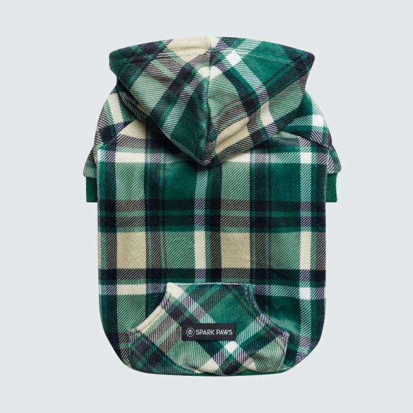 Green Plaid Dog Hoodie | Spark Paws Dog Hoodies Dog & Owner Matching Sets Dog & Owner Matching Sets