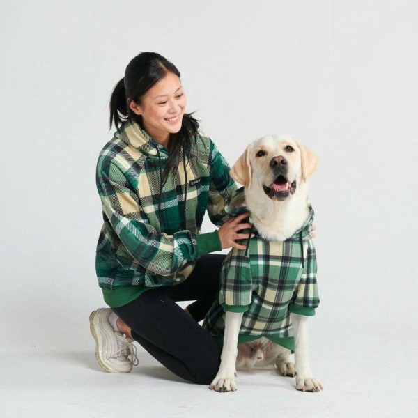 Green Plaid Human Hoodie | Spark Paws Dog and Owner Matching Sets Dog & Owner Matching Sets Dog & Owner Matching Sets