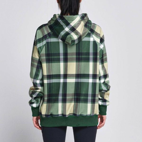 Green Plaid Human Hoodie | Spark Paws Dog and Owner Matching Sets Dog & Owner Matching Sets Dog & Owner Matching Sets