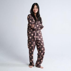 Human Pajama Pants – Bear Black | Spark Paws Dog Pajama Onesies Dog & Owner Matching Sets Bear Black