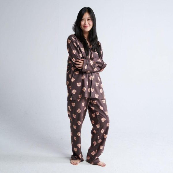 Human Pajama Top – Bear Black | Spark Paws Dog and Owner Matching Sets Dog & Owner Matching Sets Bear Black