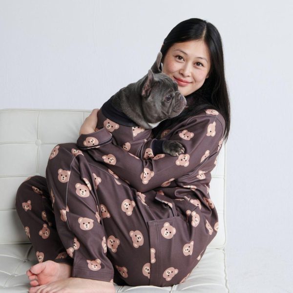 Human Pajama Top – Bear Black | Spark Paws Dog and Owner Matching Sets Dog & Owner Matching Sets Bear Black