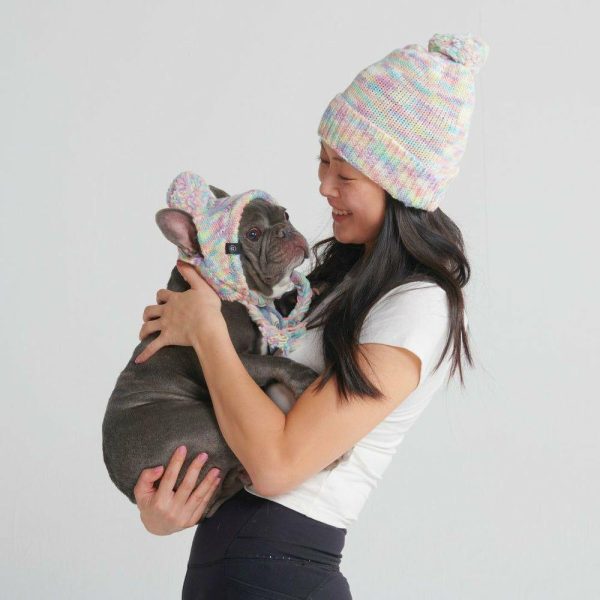 Human Pompom Hat – Pastel Icing | Spark Paws Dog Hats and Accessories Dog Hats & Accessories Dog Hats & Accessories