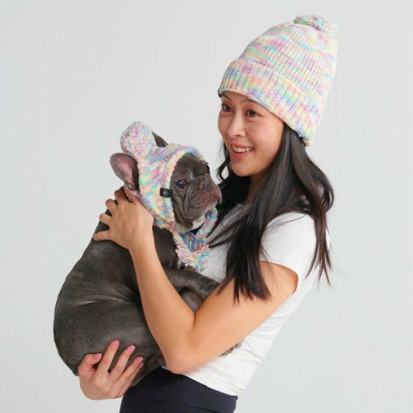 Human Pompom Hat – Pastel Icing | Spark Paws Dog Hats and Accessories Dog Hats & Accessories Dog Hats & Accessories