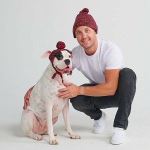 Human Pompom Hat – Red & Black | Spark Paws Dog Hats and Accessories Dog Hats & Accessories Black