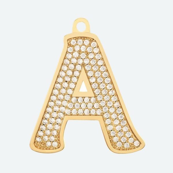 Initial Letter Jewelry Tag – A | Spark Paws Letter Jewelry Dog Tags Chains & Tags Gold