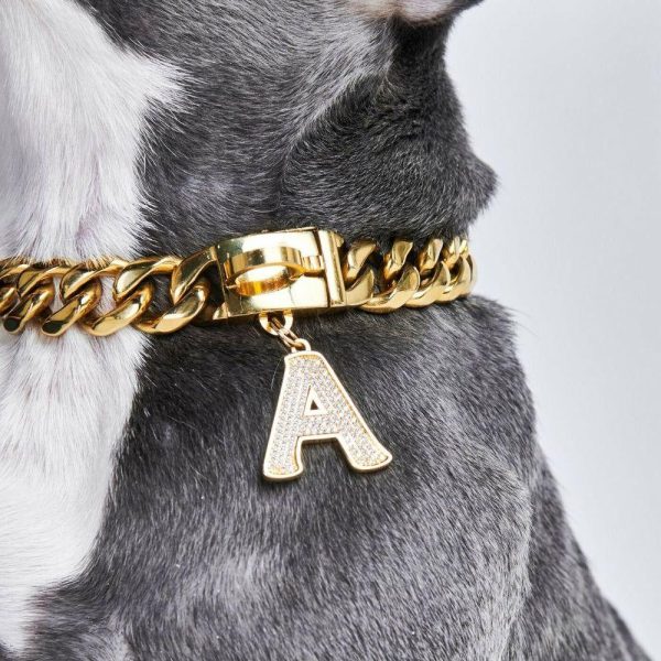 Initial Letter Jewelry Tag – A | Spark Paws Letter Jewelry Dog Tags Chains & Tags Gold