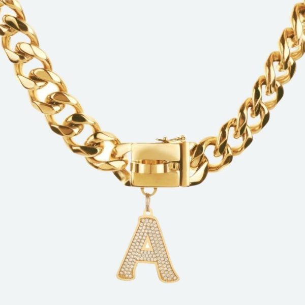 Initial Letter Jewelry Tag – A | Spark Paws Letter Jewelry Dog Tags Chains & Tags Gold