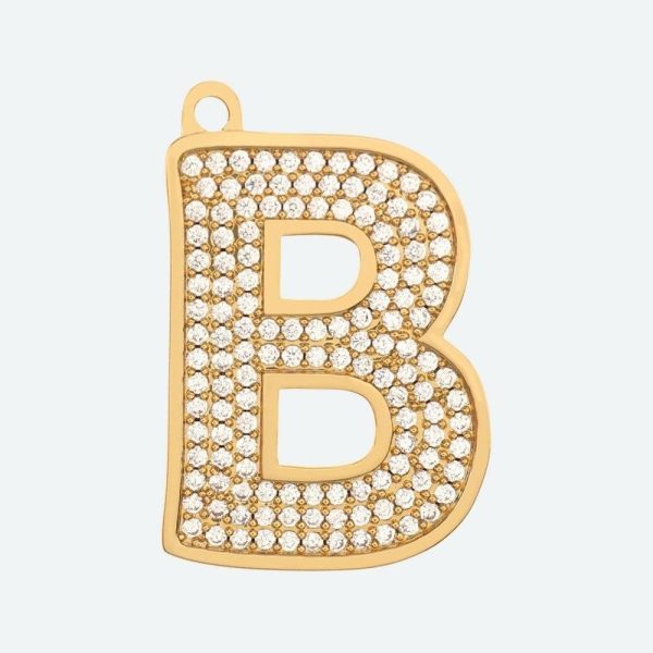 Initial Letter Jewelry Tag – B | Spark Paws Letter Jewelry Dog Tags Chains & Tags Gold