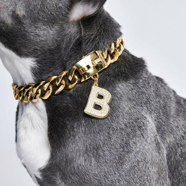 Initial Letter Jewelry Tag – B | Spark Paws Letter Jewelry Dog Tags Chains & Tags Gold