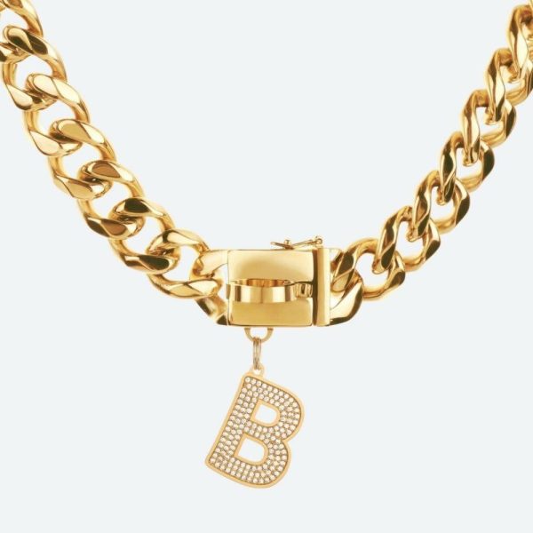 Initial Letter Jewelry Tag – B | Spark Paws Letter Jewelry Dog Tags Chains & Tags Gold