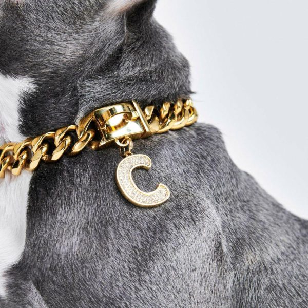 Initial Letter Jewelry Tag – C | Spark Paws Letter Jewelry Dog Tags Chains & Tags Gold